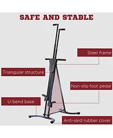 Vertical Climber, High-Intensity Cardio & Muscle Toning Exercise for Home Gym, Folding Steel, Adjustable Height, Display Monitor, 220 lbs. Weight Capa