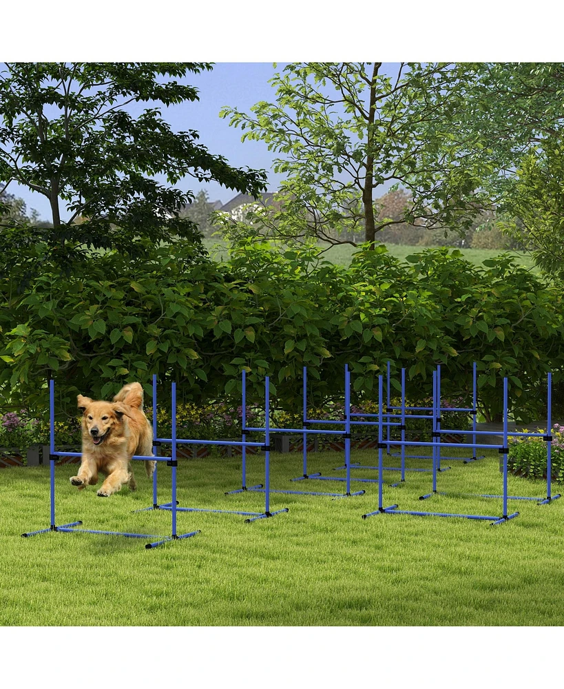 Streamdale Furniture 8 Piece Dog Agility Training Equipment for Dog Agility Course with Adjustable Height Jump Bars, Included Carry Bag, & Displacing
