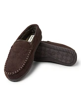 Dearfoams Men's Niles Corduroy Moccasin House Shoe Slipper