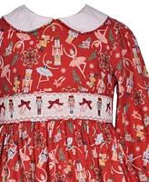 Bonnie Jean Toddler Girls Nutcracker Print Dress