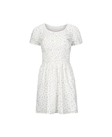 Hope & Henry Women's Puff Sleeve Smocked Waist Dress