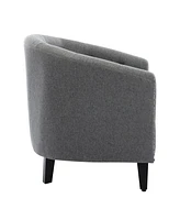 Slickblue Tufted Barrel Chair Comfortable Accent Chair for Living Room, Bedroom, or Club Spaces