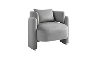 Slickblue Modern Velvet Lounge Chair Single Sofa with Pillows for Living Room and Bedroom