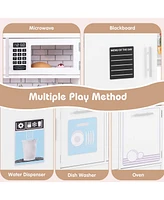 Kids Kitchen Play Set with Stove Removable Sink Oven Microwave Dish Washer