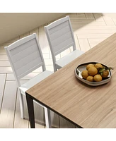 Costway Armless Wood Dining Chair Set of 2 with Rubber Legs Curved Backrest Kitchen