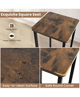 Costway 28" Bar Stools Set of 4 Backless Dining Stools with Footrest Sturdy Metal Frame