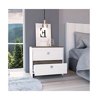 Depot E-Shop Bacopa Nightstand, Two Drawers, Superior Top