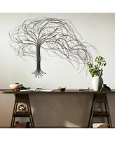 LuxenHome Black Metal Windy Tree Wall Decor