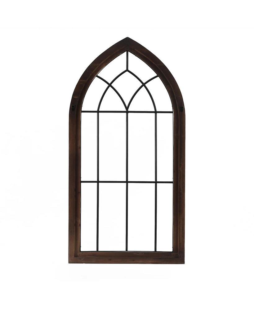 LuxenHome Wood and Metal Cathedral Wall Decor