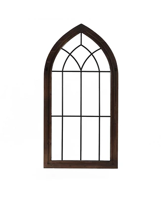 LuxenHome Wood and Metal Cathedral Wall Decor