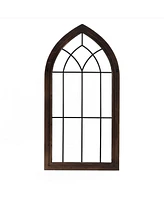 LuxenHome Wood and Metal Cathedral Wall Decor