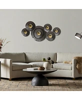 LuxenHome 41.3-In Wide Brown and Gold Metal Abstract Flower Wall Decor
