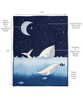 Lambs & Ivy Bubbles & Squirt 3-Piece Whale/Ocean Aquatic Baby Crib Bedding Set