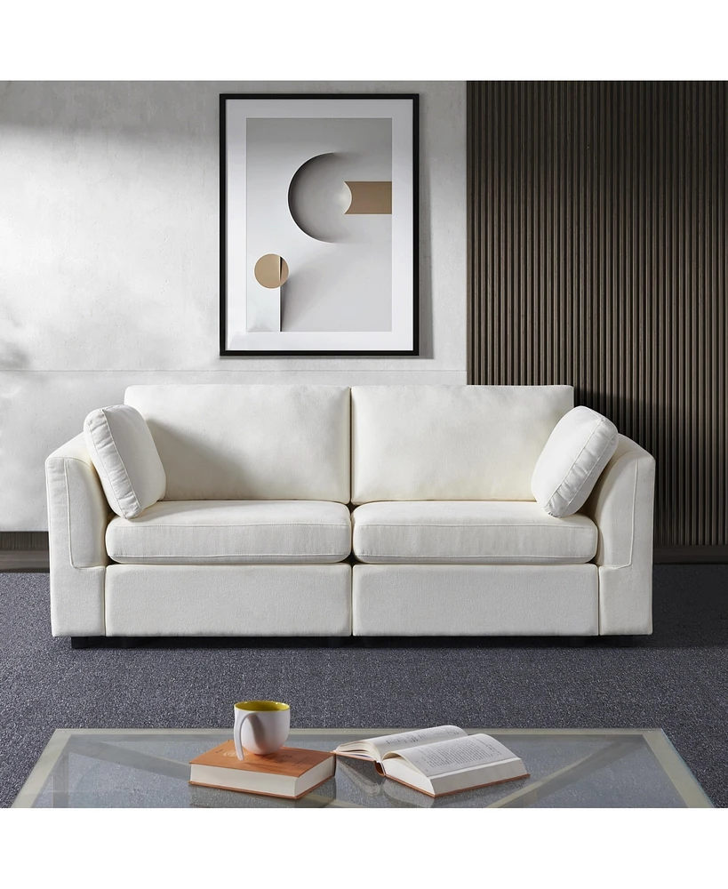 Streamdale Furniture Modular Chenille Sofa with Customizable Configurations and Ottoman