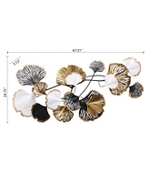 LuxenHome Metal Ginkgo Leaves Modern Wall Decor