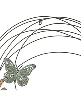 LuxenHome Metal Butterflies Moon Indoor/Outdoor Wall Decor
