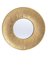 LuxenHome 3-Piece Gold Metal Round Wall Mirror Set