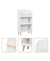 LuxenHome Children's Multi-Functional 3-Shelf Bookcase Toy Storage Bin, White