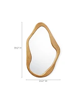 LuxenHome Freeform Pine Wood Frame Free Form Wall Mirror