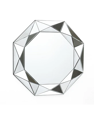 LuxenHome Glass Octagon Frame Accent Wall Mirror