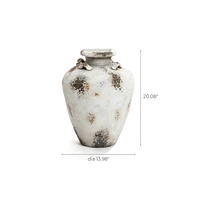 LuxenHome Rustic MgO 20-Inch Tall Round Vase