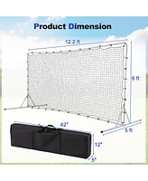 Costway Soccer Rebounder Net 12 x 6 Ft Portable Football Training Equipment with Net