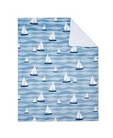 Lambs & Ivy Little Skipper Soft Luxury Nautical Sailboat Fleece Baby Blanket