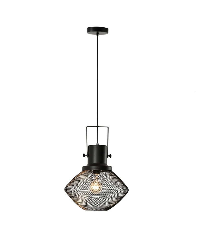 Simplie Fun Industrial Pendant Light Fixtures, Black Metal Frame Hanging Ceiling Light for Living Room, Bedroom, Kitchen, Dining Room with Adjustable