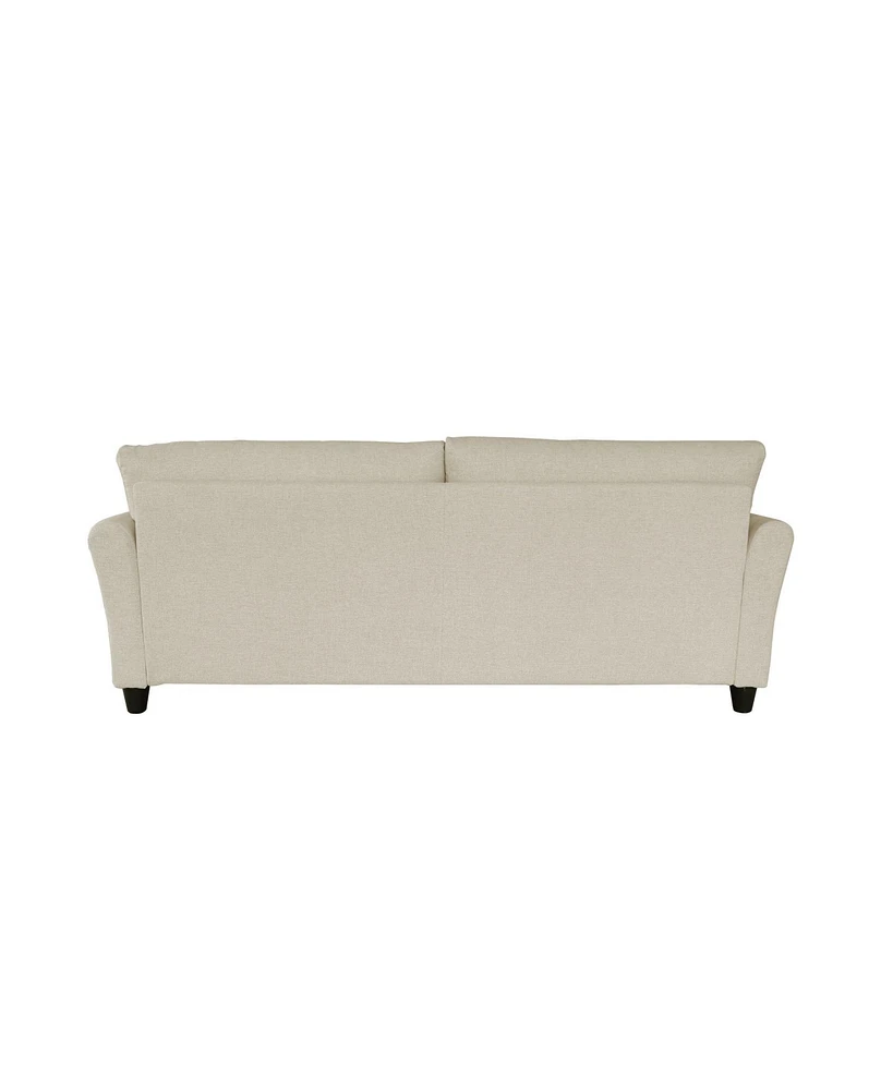 Slickblue Off-White Linen Three-Person Indoor Sofa for Elegant Living Room Seating