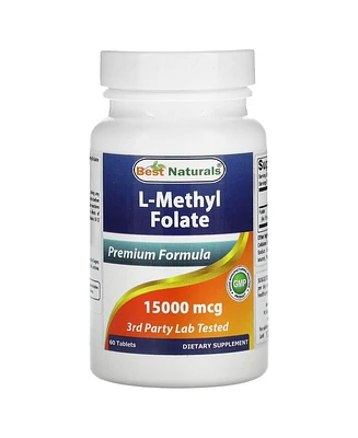 Best Naturals Methyl Folate 15000 mcg (15mg) (Most Bio-Available) 60 Tablets