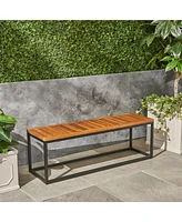 Modern Acacia Wood Bench: Chic And Elegant Outdoor Retreat