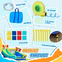 Streamdale Furniture 5-in-1 Inflatable Water Slide Kids Bounce House Water Park Jumping Castle Includes Trampoline Slide Water Pool Cannon Climbing Wa