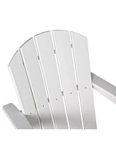 Adirondack Chair with Cup Holder, All Weather Patio Chair Hdpe Lounger, Fire Pit Seating High Back and Wide Seat for Outdoor, Backyard, Garden, Deck,