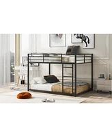 Slickblue Full over Metal Bunk Bed, Low Bed with Ladder