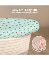KeaBabies Bassinet Sheet for Baby Girls, Boys, 2-Pack Soothe Fitted Sheets, Bedside Mattress