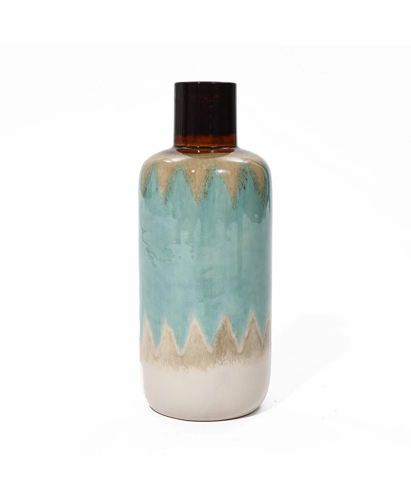 LuxenHome Ocean Ombre Stoneware Vase