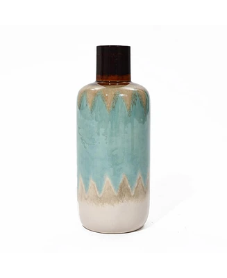 LuxenHome Ocean Ombre Stoneware Vase