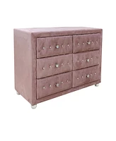 Streamdale Furniture Reggie Dresser, Pink Fabric