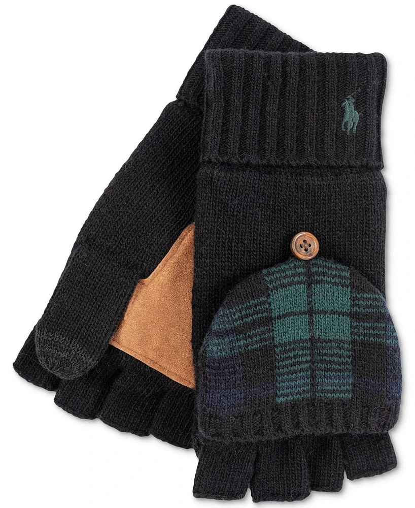 Polo Ralph Lauren Men's Tartan Mitt Convertible Gloves