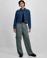 Boss Orange Women's Cropped Cotton Denim Jacket