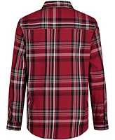 Calvin Klein Big Boys Red Plaid Long Sleeve Shirt