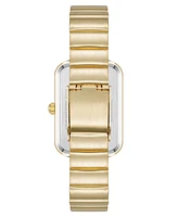 Anne Klein Women's Quartz Petite Rectangular Gold-Tone Stainless Steel Watch, 23mm - Black/Gold