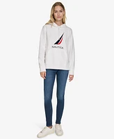 Nautica Jeans Women's Solid Logo Pullover Sweater