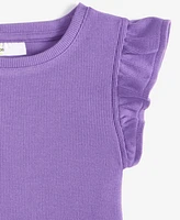 Epic Threads Toddler Girls Solid Rib Flutter-Sleeve T-Shirt, Exclusively at Macy's