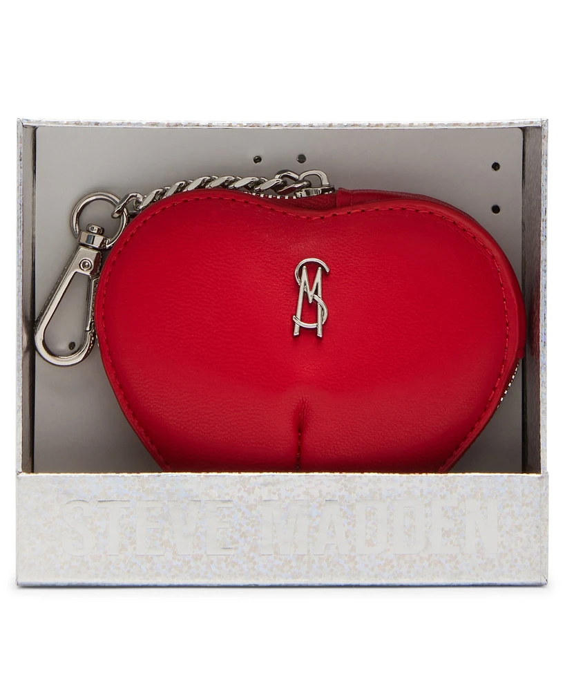 Steve Madden Boxed Zip-Around Heart Pouch & Bag Charm