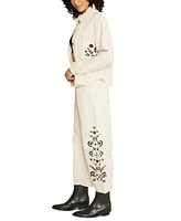 Driftwood Women's Cotton Embroidered Long-Sleeve Shacket
