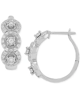 Forever Grown Diamonds Lab Grown Diamond Triple Halo Hoop Earrings (1/2 ct. t.w.) in Sterling Silver