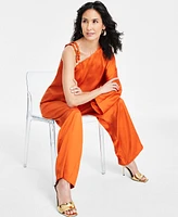 I.n.c. International Concepts Women's Asymmetric Beaded-Strap Top, Exclusively at Macy's