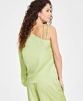 I.n.c. International Concepts Women's Asymmetric Beaded-Strap Top, Exclusively at Macy's