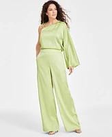 I.n.c. International Concepts Women's High-Rise Satin Palazzo Pants, Exclusively at Macy's